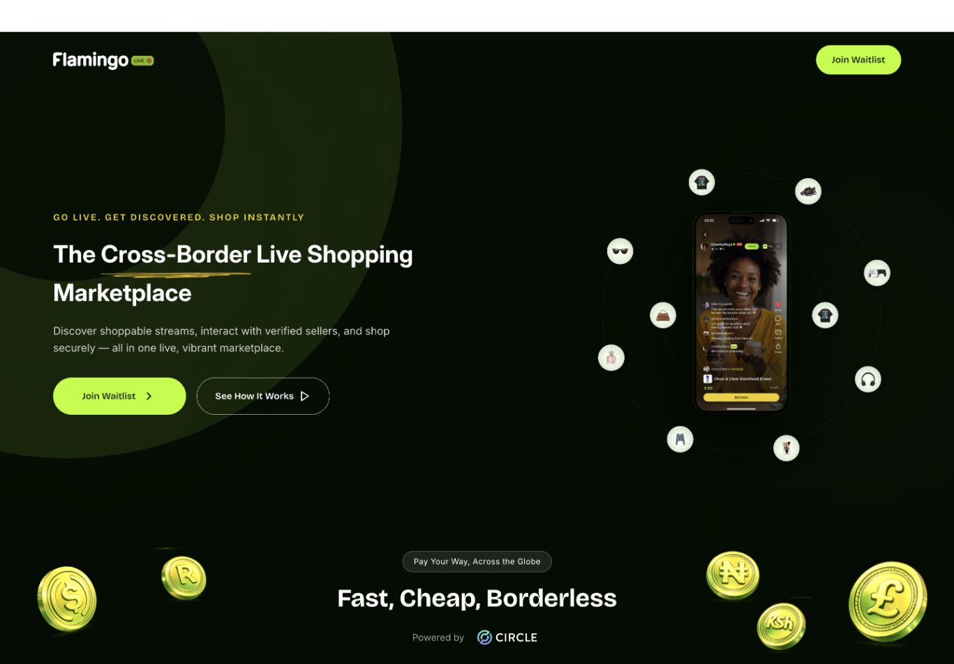 Flamingo Live public website and waitlist